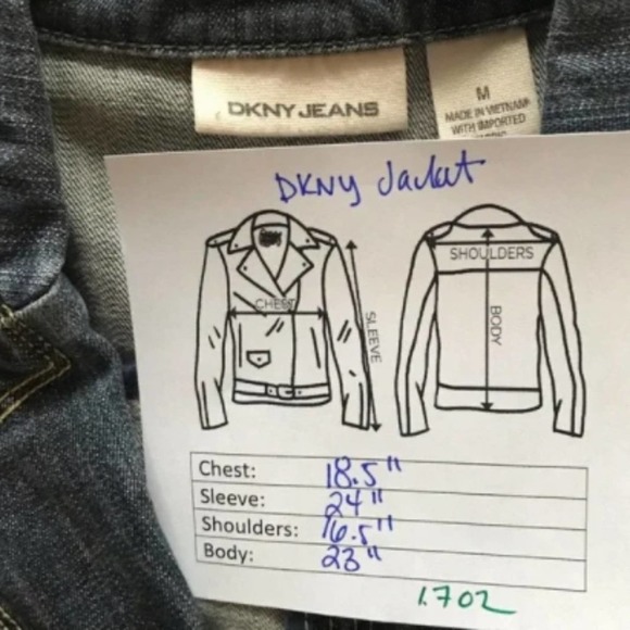 DKNY Y2K EXPOSED ZIPPER DENIM JACKET BLAZER - M - Picture 5 of 7